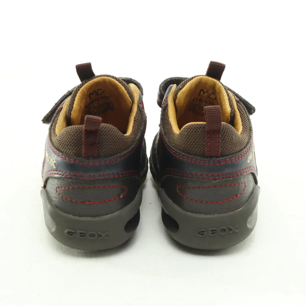 Geox Kids All Leather Sneaker Hook & Loop Baby & Walker Size US5.5 EUR21 Brown - Picture 10 of 16